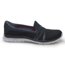 Women's Orthopedic Sneakers, Easy-To-Wear Slip-On, No Laces + Gel Insole - Đen/Trắng - Xem 2