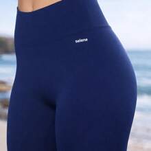 SELENE Women's Thick Leggings Without Transparency Basic Fitness Selene Seamless Gym Leg 20985 - Navy Blue - View 2