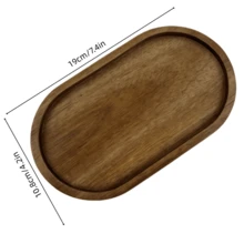 Bandeja de madera multiusos, fuente, plato de madera, bandeja de postres, plato, tabla de servir, plato de nueces, adecuado para restaurante, cocina, pastelería, panadería, utensilio de cocina ideal, decoración del hogar, decoración de cocina, tabla de quesos, bandeja de aperitivos, bandeja de madera natural - Marrón - Ver 6