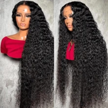 bling hair 42 Inch Pre Plucked 13x6 Jerry Curly Lace Front Human Hair Wigs Wear And Go Deep Wave Human Hair Lace Front Glueless Wigs Human Hair For Women 200% Density Deep Curly Lace Front Wigs Human Hair Pre Plucked With Baby Hair 13x6 13x4 4x4 Lace Front Wigs Human Hair Wigs Everyday Party Use Needed Long Black Wig Versatile Hairpiece Sleek Hairstyle Realistic Hairpiece Beauty Accessory Beginner Friendly For Sports, Vacation, Halloween, Christmas, Festivals, Proms, Outdoor, Cosplay, Campus, School, Beach, Wedding, Camping, Holiday, Summer Outfits, Charming, Elegant, Casual, Y2K Fashion, SS25 Styles, For Daily Use - Natural Black - Xem 1