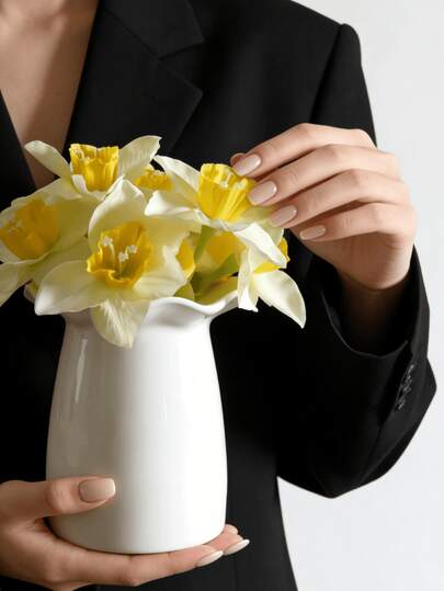 1 pieza Decoración de escritorio de encaje minimalista y de alta gama, elegante tarro de almacenamiento de cerámica, jarrón hidropónico, adorno de escritorio, tubo de almacenamiento de porcelana blanca de alta gama, adecuado para el hogar, restaurante, decoración, regalo