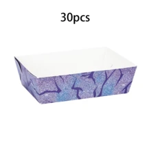 10件/30件/50件装韩流派对装饰品，韩流生日派对用品，韩流纸薯条船形小吃盘，音乐主题派对配件 - 紫色閃電 - 查看 9