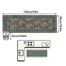 1 buah Karpet/Permadani/Keset Kamar Mandi/Keset Pintu/Permadani Panjang Bergaya Persia Vintage - Pola Bunga Klasik Bohemian Retro, Cocok untuk Kamar Mandi, Dapur, Pintu Masuk, Lorong, Samping Tempat Tidur, Ruang Tamu, Kamar Tidur, Lembut & Dapat Dicuci, Dekorasi Rumah - MultiWarna - View 14