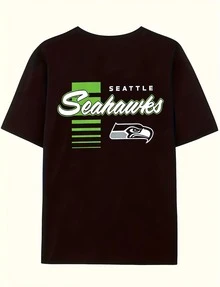 Seattle1 Seahawk  Short Sleeve Shirt,  West Football Team Graphic Tee, Soft Cotton Unisex Fan Apparel, Game Day Tailgating Casual Streetwear For Men Women - black2 - 查看 3