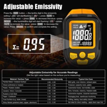 NJTY JD-10 Handheld Digital Infrared Thermometer, Non-Contact Laser Temperature Gun, -50°C To 800°C Industrial Temperature Tester, High Temperature Meter, ABS Material, Digital Display, Battery Powered, 0.1°C Accuracy, Batteries Not Included - Multicolor - View 9