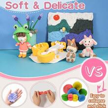 12 /24 Colors Lightweight Ultra Air Dry Polymer Clay - Non-Sticky And Odorless Baked Molding Compound, 12 Bright And 12 Pastel Colors For Kids Home Craft Activity Toys, DIY Creative Art Materials, Fun Designs - đất sét - Xem 3