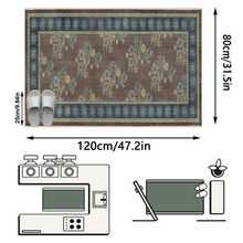 1 buah Karpet/Permadani/Keset Kamar Mandi/Keset Pintu/Permadani Panjang Bergaya Persia Vintage - Pola Bunga Klasik Bohemian Retro, Cocok untuk Kamar Mandi, Dapur, Pintu Masuk, Lorong, Samping Tempat Tidur, Ruang Tamu, Kamar Tidur, Lembut & Dapat Dicuci, Dekorasi Rumah - MultiWarna - View 17