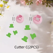 2Pcs St. Patrick's Day Clay Cutters – Pastel Pink Clover & Lip Shapes, Boho Craft Essentials For DIY Earrings, Handmade Jewelry & Spring Gifts - Pink - View 4