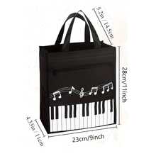 Oxford Cloth Tote Bag, Piano Keyboard Design - Waterproof, Large Capacity, Fashionable, Reusable Music Tote Bag, Suitable For Travel, Shopping, School, Commuting And Holiday Gifts, Back To School Gifts, Music Educators, Students And Enthusiasts' Excellent Gift, Music Accessories, Music Gifts - Multicolor - View 10