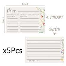 Tarjetas de recetas en blanco - Diseño de arte lineal, adecuadas para cocinar, despedida de soltera, boda, tarjetas de recetas de doble cara para despedida de soltera - Multicolor - Ver 7