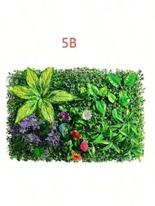 1片人造植物草坪墙板，绿色植物围栏，仿真苔藓，适用于室内外花园庭院商店背景装饰 - 悬挂式草坪背景，适用于家庭花园派对婚礼装饰 - 彩色 - 查看 9