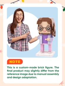 1pc Custom Brick Figure 300pcs+, Personalized Brick Figures Full Body For 1 Or 2 Persons (500 Pcs+),Custom Minebrick For Couple, Customized Brick Heads Square Face, Custom Brick Figures Personalized Full Body 2 People,Custom Minifigure Gift For Ages 14+ To Adult,Custom Brick People - Square Face Deluxe Edition - View 5