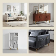 kumlioon 4 piezas Patas de mueble de metal dorado de 6 pulgadas, pies de mueble triangulares de alta resistencia, patas de repuesto modernas para bricolaje, adecuadas para gabinetes, sofás, sillas - Multicolor - Ver 4