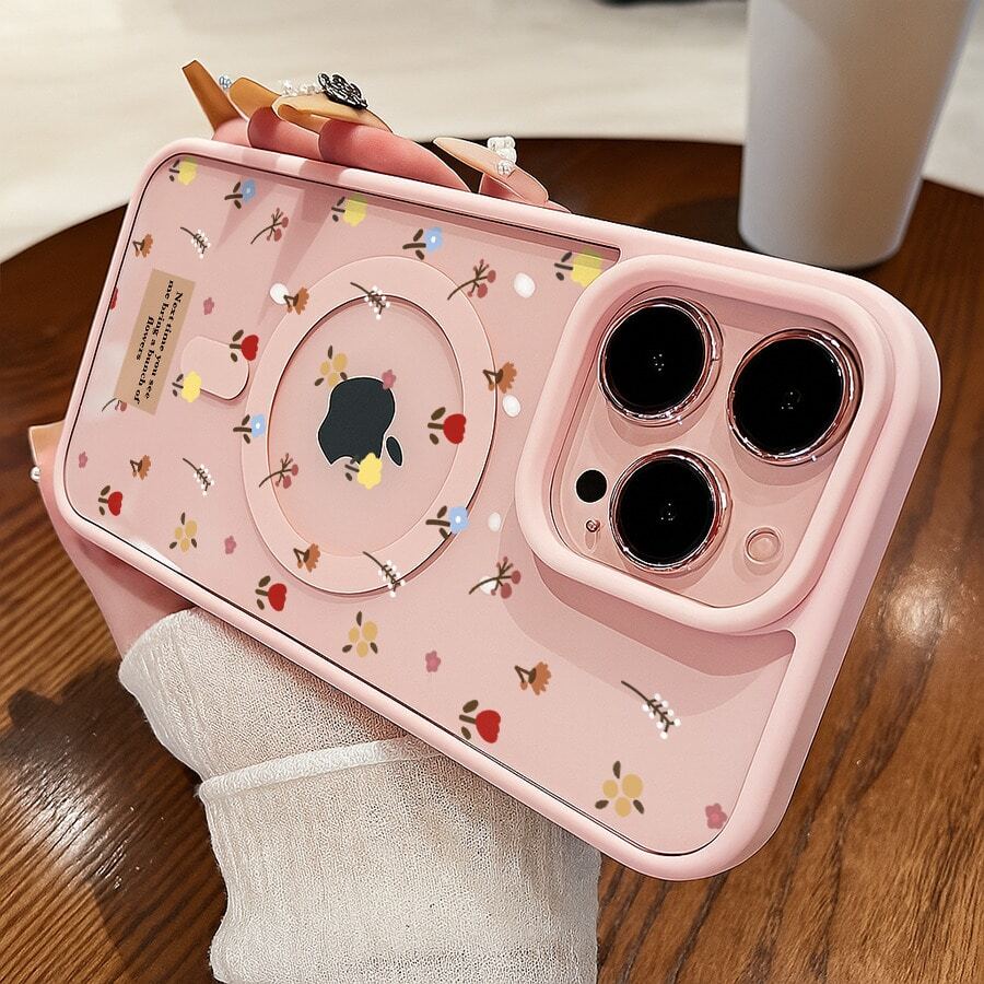Pequeñas flores y letras de coloresEsta funda magnética de TPU es compatible con los modelos 17/Air/16/15/14/13/12 Pro/11/XS Plus Max/ S22/S23/S24/S26 y presenta un diseño elegante y moderno. Esta clásica funda híbrida a prueba de golpes está disponible en una variedad de colores, lo que la convierte en el regalo perfecto para amigos y familiares en Halloween, Navidad y Acción de Gracias. - Rosa - Ver 1