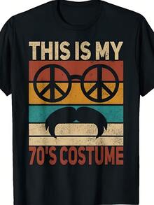 Playeras De Algodón Mujer   This Is My 70s Costume 70 Styles Men 70's Disco 1970s Outfit T-Shirt Men Men Clothing Vintage T-Shirts Tops - 黑與白 - 查看 1