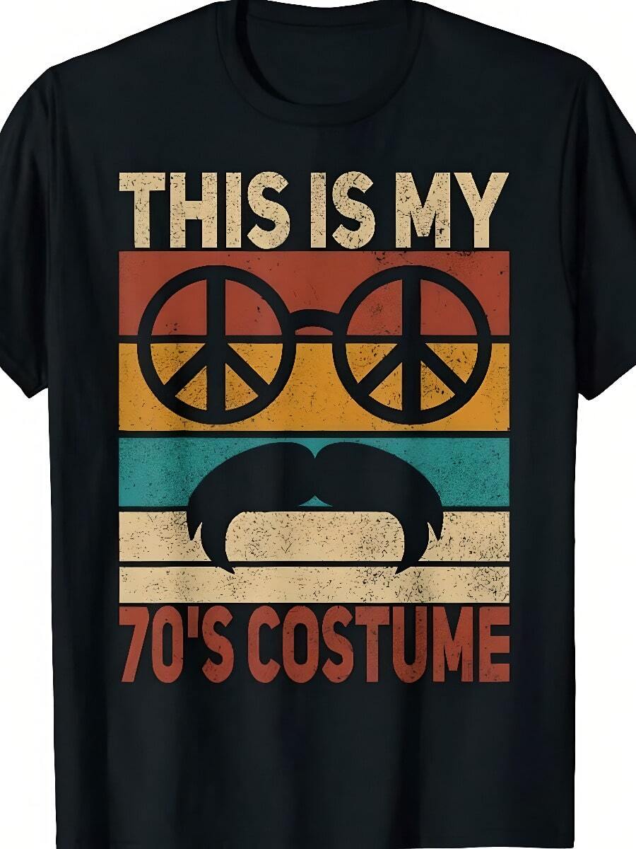 Playeras De Algodón Mujer This Is My 70s Costume 70 Styles Men 70's Disco 1970s Outfit T-Shirt Men Men Clothing Vintage T-Shirts Tops - 黑與白 - 查看 1