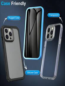 NNBILI 5片装防窥水凝胶膜屏幕保护膜 - 无气泡、全覆盖、高透明度、防刮花、防偷窥、易于安装、兼容手机壳，适用于 17 Pro Max/17/16/15/14/13/12/11/Xs Max/X/Xr/Pro Max/Pro/Air/E/Plus/Mini等机型，非玻璃材质，是日常、办公、居家使用的理想之选。这款手机屏幕保护膜防水、防震、防摔、防刮花，是保护手机隐私的必备良品。 - 黑色 - 查看 7