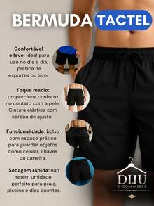 Kit Of 3 Men's Gym Shorts For Running And Training With Pockets - Tactel Fabric + Watch - BEIGE/ĐEN/BEIGE - Xem 10