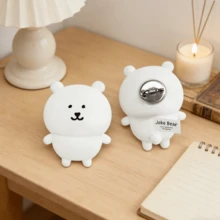 1pc Joke Bear Anime Plush Badge Cute Cartoon Self-Mocking Bear Brooch Soft Self-Deprecating Bear Stuffed Toy Doll Exquisite Christmas Birthday Gift - White - View 11