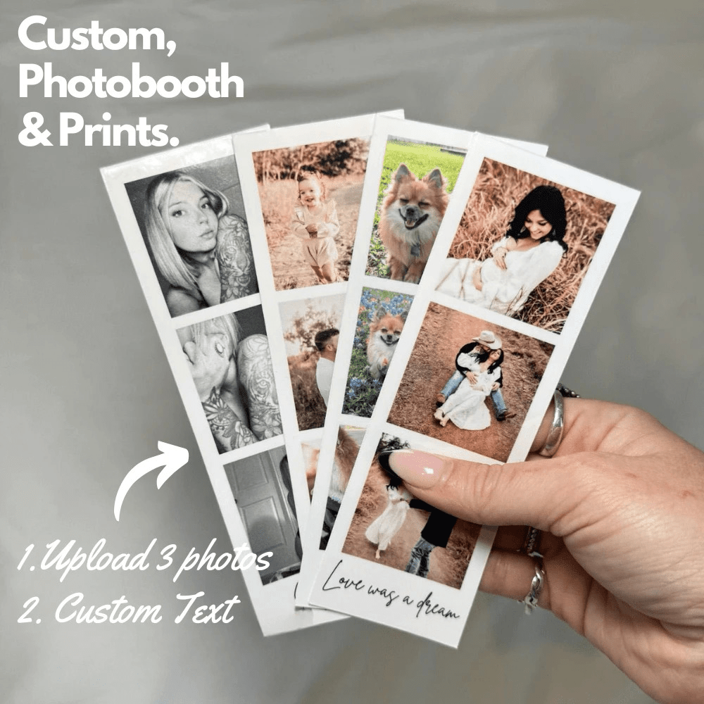 Gift, Decor, Thanksgiving Gift, New Year Gift, Party Decor, Custom Photo Booth Prints, Personalize Photo Booth Prints, Wedding Photo Booth Cards, Photo Booth Strip Frame, Personalized Strip With Custom Text Mom, Family, Friends, Tea Room, Home, Garden, Office, For Anniversaries, For Valentine's Day, For Mother's Day, For Birthdays, For Father's Day, For Graduation, For Weddings, For Housewarming - Multicolor - View 1