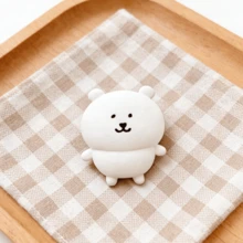 1pc Joke Bear Anime Plush Badge Cute Cartoon Self-Mocking Bear Brooch Soft Self-Deprecating Bear Stuffed Toy Doll Exquisite Christmas Birthday Gift - White - View 6