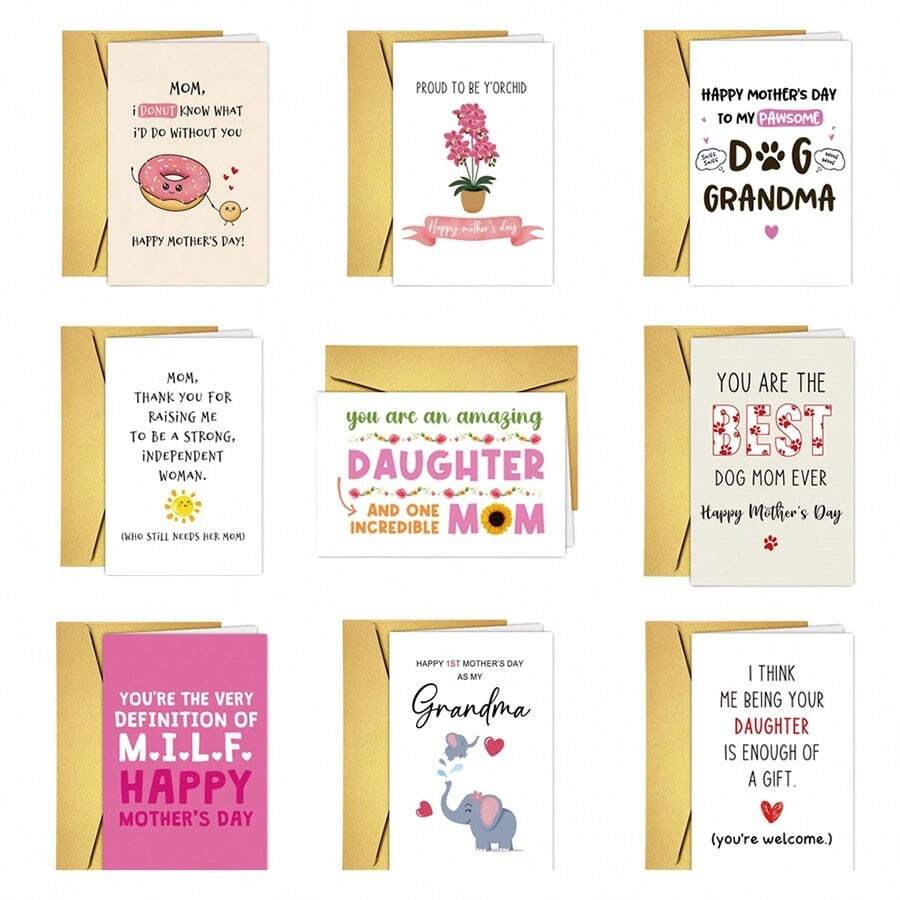 O felicitare distractivă de Ziua Mamei cu plic, design umoristic pe hârtie de înaltă calitate, cadou perfect pentru mamă, sărbătorind Ziua Mamei, cadou de Ziua Mamei, design în formă de inimă, felicitare de înaltă calitate, cadou de Ziua Mamei pentru mamă - Seturi - Vizualizare 1