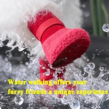 4双/套（1套4双）防水宠物狗鞋，防滑软底，耐刮擦，可水洗重复使用，经久耐用，适合柴犬、博美犬、柯基犬等犬种，适用于雨雪天气、炎热路面、室内硬木地板和户外行走。 - 黑色 - 查看 10