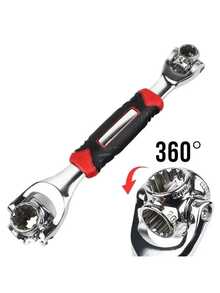 360-Degree Rotating Adjustable Wrench, Universal Wrench, 48/52-In-1, Non-Slip Rubber Handle, Vanadium Steel Industrial-Grade Hand Tool, Repair Tool - Wrench - View 6