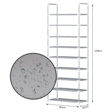 6/9 NIVELES Zapatera Zapatero Gabinetes de zapatos de multicapas simples Fácil de instalar Zapatos Organizad - Blanco - Ver 8