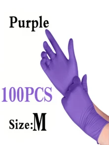 50/100pcs Purple Nitrile Gloves, Disposable Nitrile Gloves, Household Nitrile Gloves, Suitable For Kitchen Dishwashing, Bathroom Cleaning, Waterproof And Anti-Slip, Kitchen Cleaning, Household Cleaning, Holiday Gift - Dark Purple - View 9