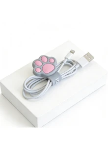 可爱硅胶卡通猫爪线缆整理器绕线器耳机数据线充电器线缆便携式收纳整理器妇女节礼物 - 彩色 - 查看 4