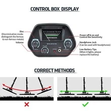 1pc Professional Deep Penetration Metal Detector, Black Waterproof Underground Treasure Seeker With LCD Display, Adjustable For Beach, Yard & Underwater Use, High Sensitivity Detector With Shovel Kit For Gold, Coins & Relic Hunting - 黑色 - 查看 7