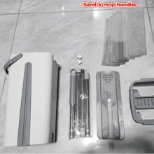 8pcs/Set[Super Value Pack]No Hands Washing Flat Mop With Cleaning Bucket + 6 Original Mop Pads, Dry & Wet Dual-Use Slouchy Mopping Device, Household Cleaning Tool, Effortless Mopping Without Getting Hands Dirty - 8-piece Set - View 14