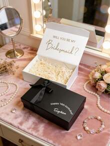 Hộp quà từ tính có thể tùy chỉnh 1 chiếc, có thể cá nhân hóa với tên và văn bản, 3 lựa chọn màu sắc, thích hợp cho Giáng sinh, ngày lễ, tiệc tùng, món quà độc đáo dành cho người yêu, bạn trai, bạn gái, bạn bè, tuyệt vời cho Giáng sinh, Ngày Valentine, sinh nhật, kỷ niệm, với họa tiết in, hộp quà tiệc tùng đẹp mắt - Nhiều màu - Xem 4