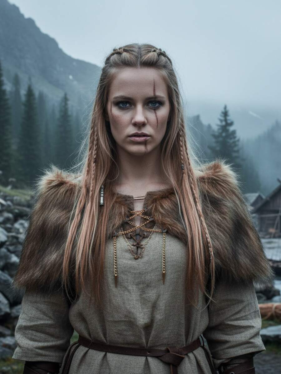 1 chiếc khăn choàng lông thú giả kiểu Viking, khăn choàng chiến binh thời Trung cổ, áo choàng lông thú nhân tạo màu nâu phong cách Bắc Âu cổ điển - Thích hợp cho hóa trang Halloween, trang phục lễ hội thời Phục Hưng và các trò chơi nhập vai hành động, trang phục kiểu cướp biển. Được trang trí bằng dây xích kim loại cổ điển, thiết kế có thể điều chỉnh. - Rỉ Nâu - Xem 1