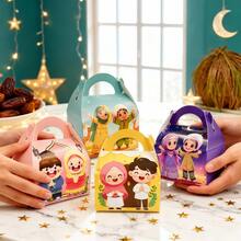 24pcs Festival Children's Cartoon Character Festival Gift Boxes, Festival Gift Boxes For Festivals, Suitable For Festival Party, Gift Boxes, Souvenirs And Festival Children's Cookie & Candy Packaging - Multicolor - View 3