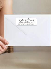 18/36/72/108pcs, Personalized Return Address Labels - Eucalyptus Alphabet Custom Address Labels, Personalized Envelope Return Stickers, White Labels, Party Decorations For Gatherings And Celebrations, Custom Return Address Labels, Custom Information, Self-Adhesive Address Labels, Address Labels, Valentine's Day Address Labels, Couple Gift Labels, Gift Labels, Easter Address - Multicolor - View 4