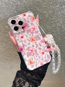 1个新款热销透明卡槽豹纹花卉图案手机壳，兼容 17 Pro Max/17 Pro/17/16 Pro Max/17/16/16 Pro/16 Plus/15 Pro Max/15 Pro/15 Plus/15/14 Pro Max/14 Pro/14/13 Pro/13/12 Pro/12/11/XS/XMax/8 Plus/7，防震带挂绳，适合作为生日礼物、送给女朋友、男朋友、情人节礼物、节日礼物、宗教礼物或个人礼物。 - 彩色 - 查看 2