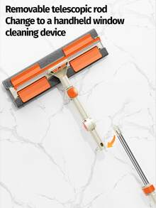 1 Set Of 2 Adjustable Window Cleaning Squeegee And Brush - Multi-Functional Plastic Bristles, Stainless Steel Handle, Suitable For Home And Outdoor Glass And Floor Cleaning, Perfect Gift For Living Room, Bedroom, Bathroom - Holiday & New Year - A - View 7