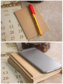 5.1 X 3.5 Inch Kraft Paper Notebook, 22 Pages, Blank Pages, Suitable For Sketching, Travel Journals And Office Supplies, Single Or 5-Pack Available, Back To School Season - Multicolor - View 7