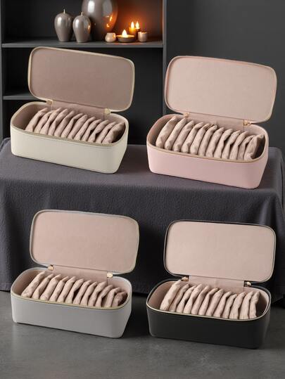 Portable Jewelry Box, Velvet Jewelry Bag, 12-Piece Portable Jewelry Organizer Box For Earrings, Rings, Bracelets, Necklaces