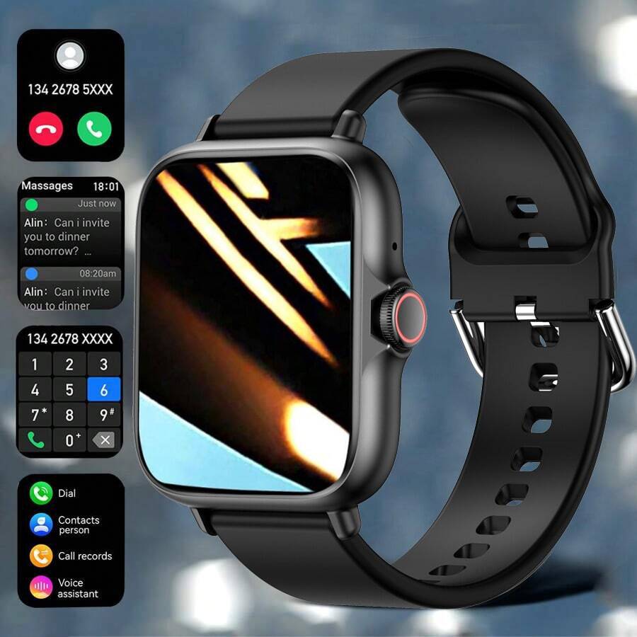MixtataDi Smartwatch, 1.83-Inch Multifunctional Sports Smartwatch, Featuring Wireless Calling/Music, Message Notifications, Pedometer, Sedentary Reminders, And Multiple Watch Face Wallpapers. Suitable For Both Men And Women, Compatible With Android And IOS. Perfect As A New Year Gift. - 彩色 - 查看 1