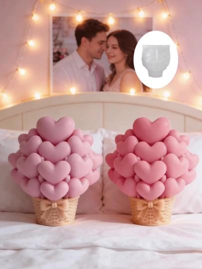 1pc Heart-Shaped Rose Silicone Mold, Suitable For Candles, Soaps And Plaster Decorations - Romantic 3D Design, Specially Made For Weddings, Date Nights And Home Decor, Couples DIY Handmade Gift
