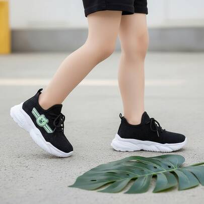 Tenis de Niña Zapatos para Niña Deportivos Casuales de Tejido de Punto Malla Transpirable con Diseño de Oso Calzado Infantil Cómodo con Cordones Suela Gruesa Antideslizante Resistente al Desgaste Zapatillas Deportivas Ligeras y Suaves para Correr Caminar y Uso Diario Moda Infantil Versátil Elegante
