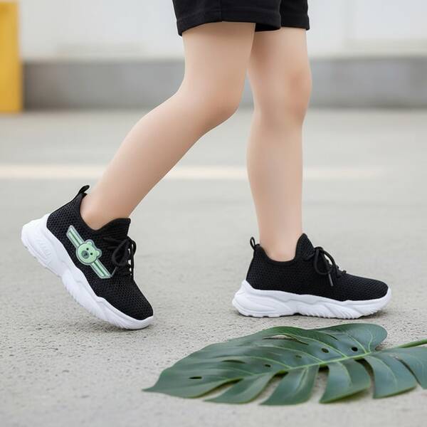 Tenis de Niña Zapatos para Niña Deportivos Casuales de Tejido de Punto Malla Transpirable con Diseño de Oso Calzado Infantil Cómodo con Cordones Suela Gruesa Antideslizante Resistente al Desgaste Zapatillas Deportivas Ligeras y Suaves para Correr Caminar y Uso Diario Moda Infantil Versátil Elegante