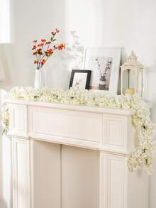 1/3支人造花，人造樱花藤蔓，180厘米/70.9英寸，适用于派对装饰、节日装饰、生日装饰、婚礼装饰、房间装饰、家居装饰、DIY花环、客厅装饰、桌面摆件、室内外装饰、春季装饰 - 彩色 - 查看 4