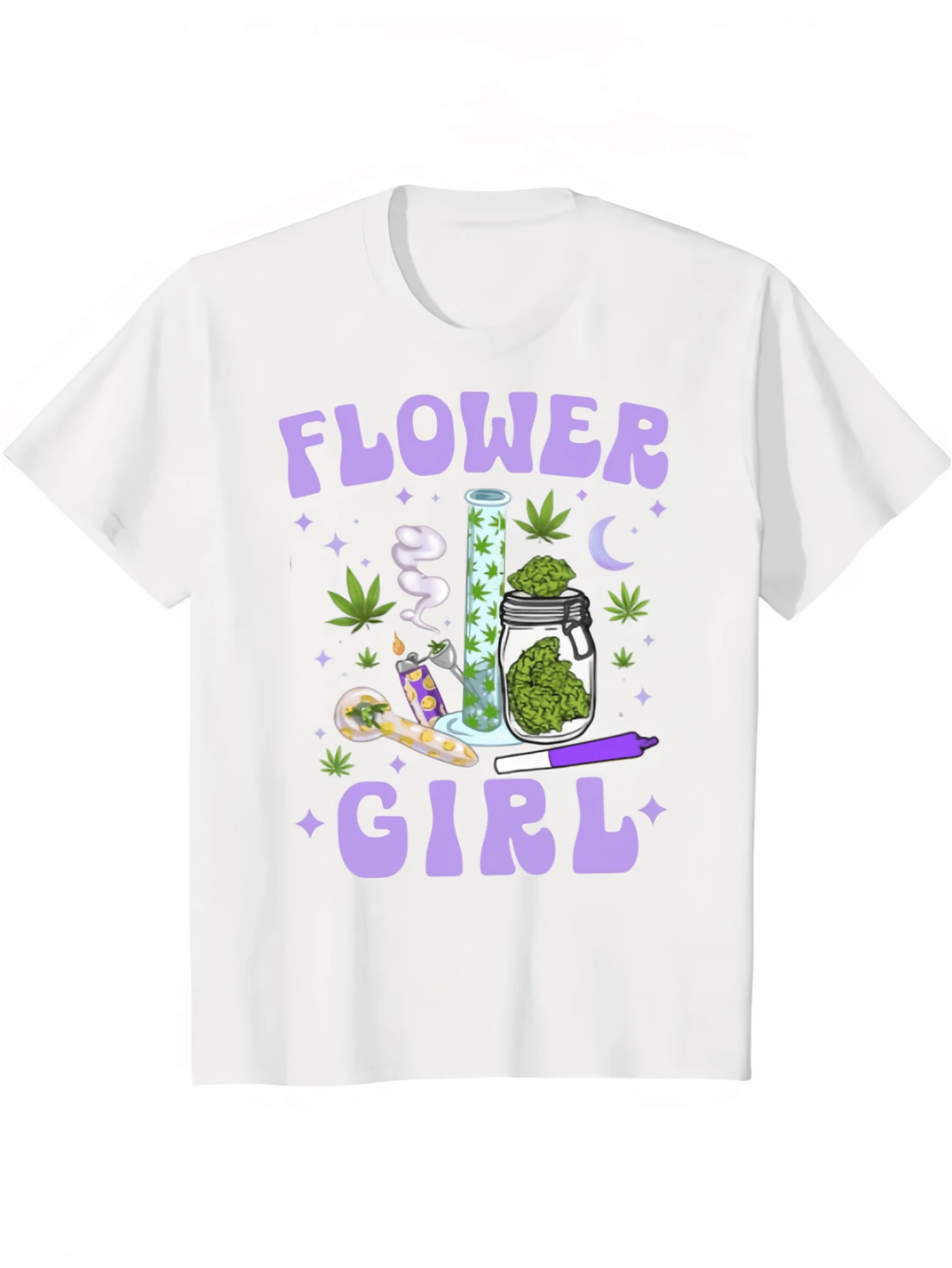 Women Limited edition! 420 Flower girl T-shirt~ - Blanc - Voir 1