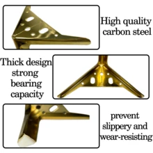kumlioon 4 piezas Patas de mueble de metal dorado de 6 pulgadas, pies de mueble triangulares de alta resistencia, patas de repuesto modernas para bricolaje, adecuadas para gabinetes, sofás, sillas - Multicolor - Ver 8