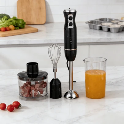 4 en 1 batidor manual de 1500 W, 20 velocidades y turbo, motor pesado, batidor eléctrico y manual con triturador, batidora para huevos, burbujeadora, vaso de precipitados, ideal para alimentos infantiles, salsas y sopas. Batidor eléctrico y manual de 7 velocidades, batidor de acero inoxidable de 110-240 V, para alimentos y pasteles, batidor de pastel, diseño moderno, perfecto para mezclar harina, espumar crema, preparar espuma de café, 7 niveles de velocidad, potencia fuerte, fácil de usar, utensilio doméstico para cocina, ideal para hacer jugos, alimentos complementarios para bebés, triturar comida, crear crema espumosa para pastelería.