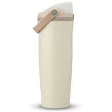 887ml (30oz) Vaso aislado de acero inoxidable con pajita, taza de café con asa, botella de agua de gran capacidad casual, botella de agua para deportes al aire libre, modo de bebida dual, regalo de vuelta a la escuela, compatible con tapas O-Wala, adecuado para viajes, oficina, campamento, cocina (Jade brillante de nieve/Tueste claro/Eucalipto/Negro profundo) - 30 oz (887 ml) - Ver 13